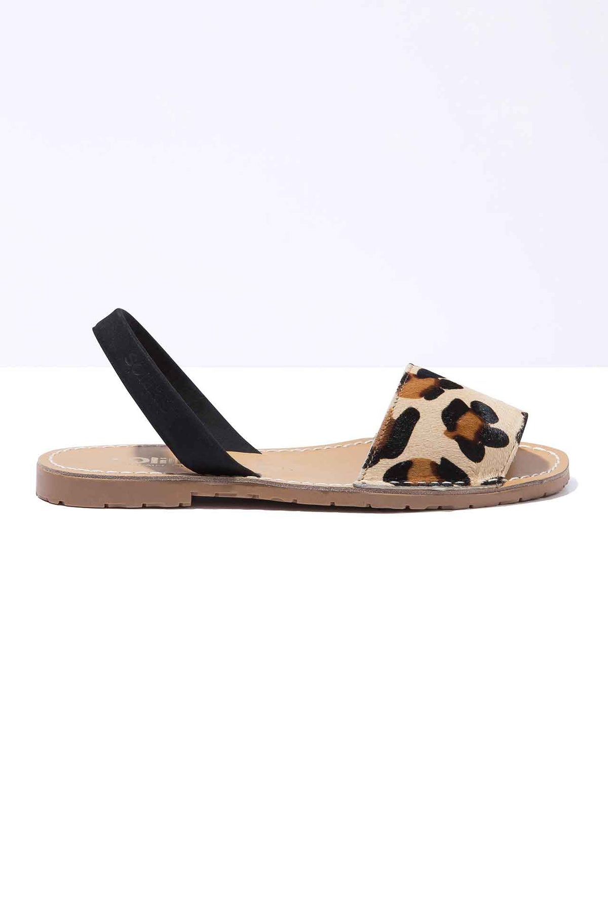 LEOPARDO FRESCA - Leopard Hair-On Leather Ballerina Menorcan sandals