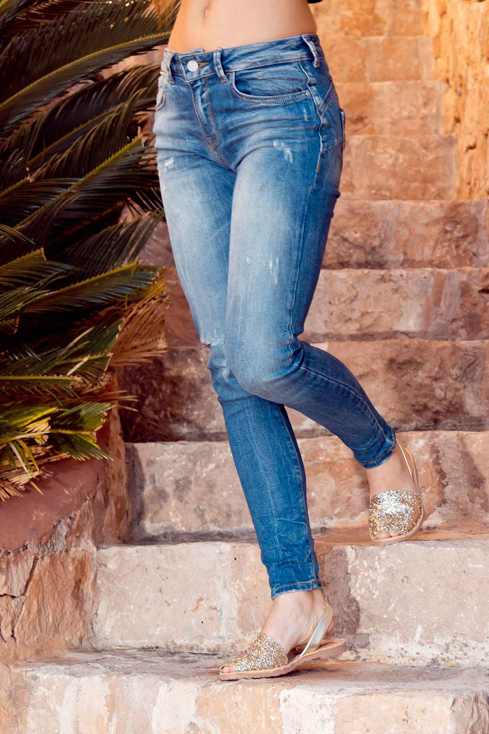 Gold Glitter - Metallic Leather Menorcan sandals