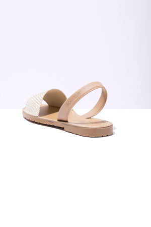 NATURAL FRESCA - Woven Geometric Menorcan Ballerina Sandals