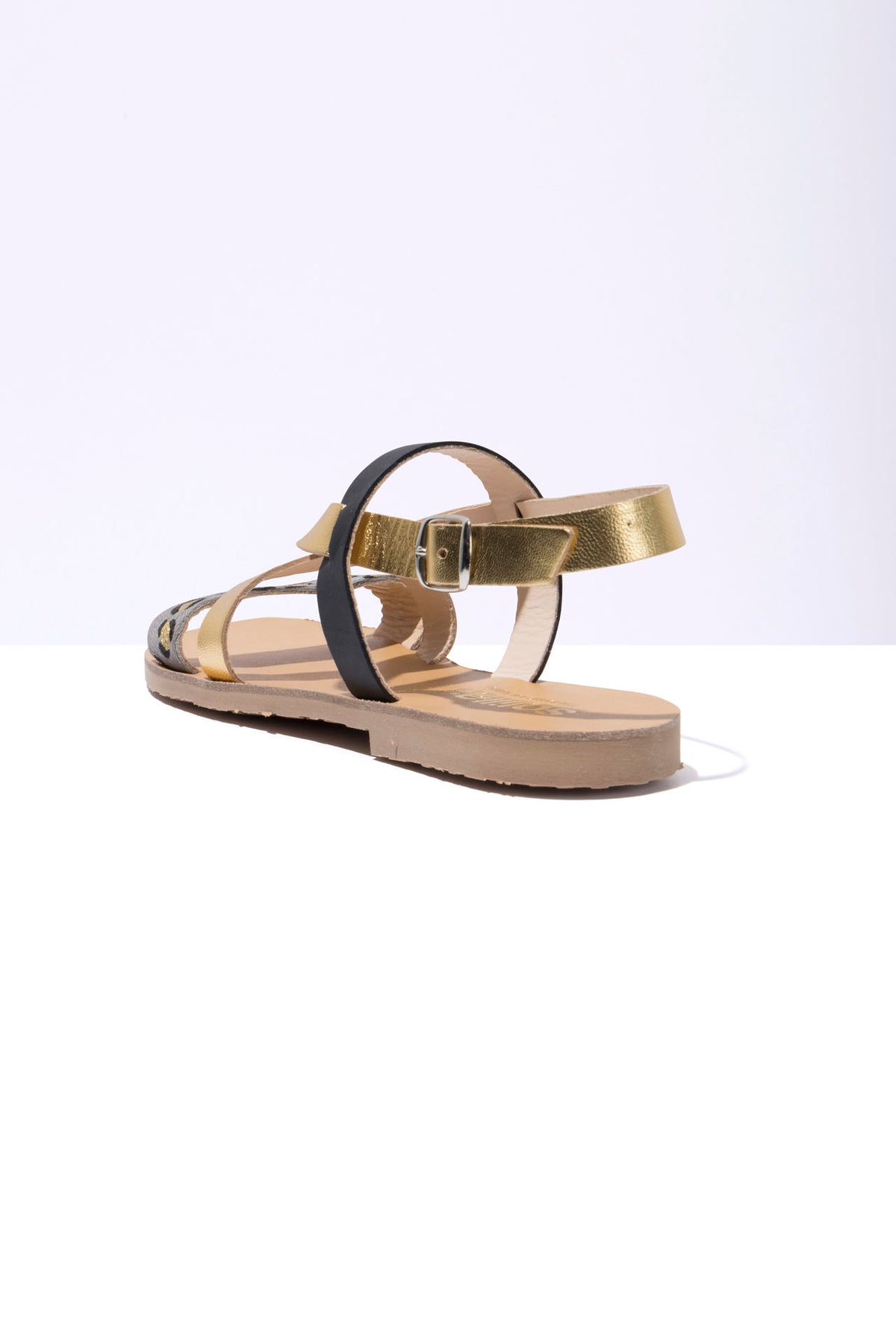 GRIS LEOPARDO ISLA - Grey Leopard Leather Strappy Sandal