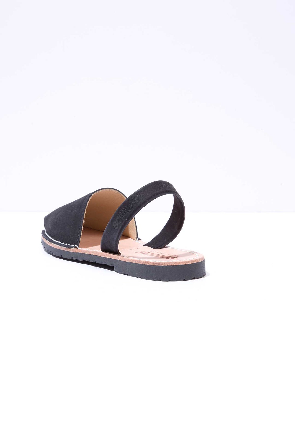 Noche - Black Nubuck Leather Menorcan sandals
