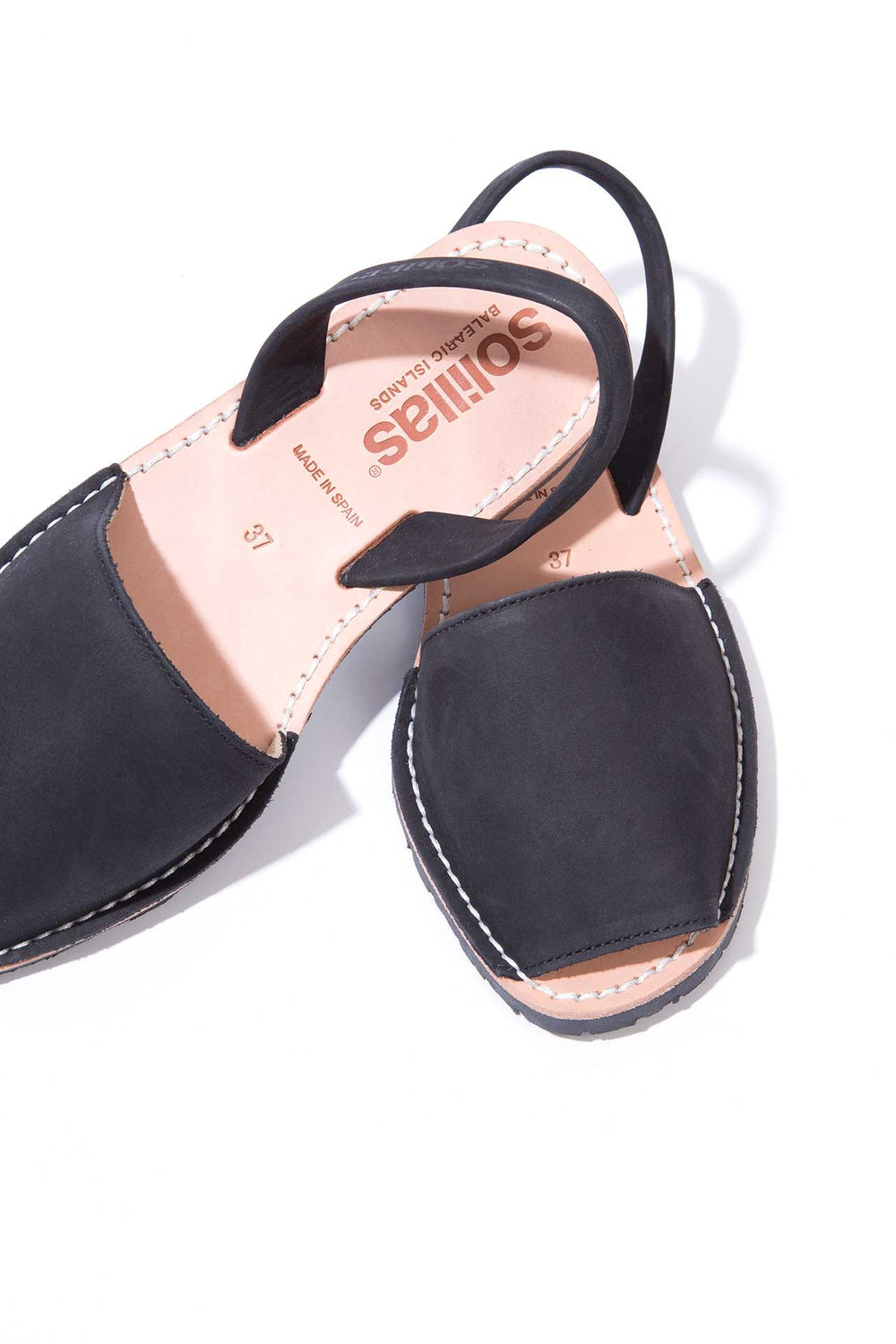 Noche - Black Nubuck Leather Menorcan sandals