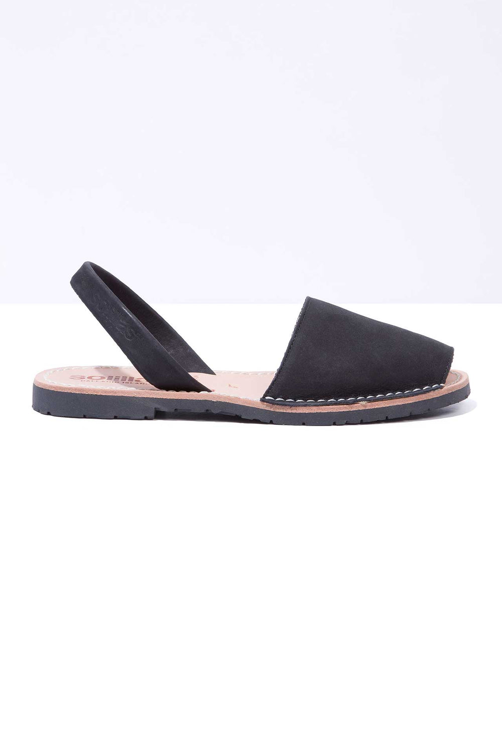 Noche - Black Nubuck Leather Menorcan sandals