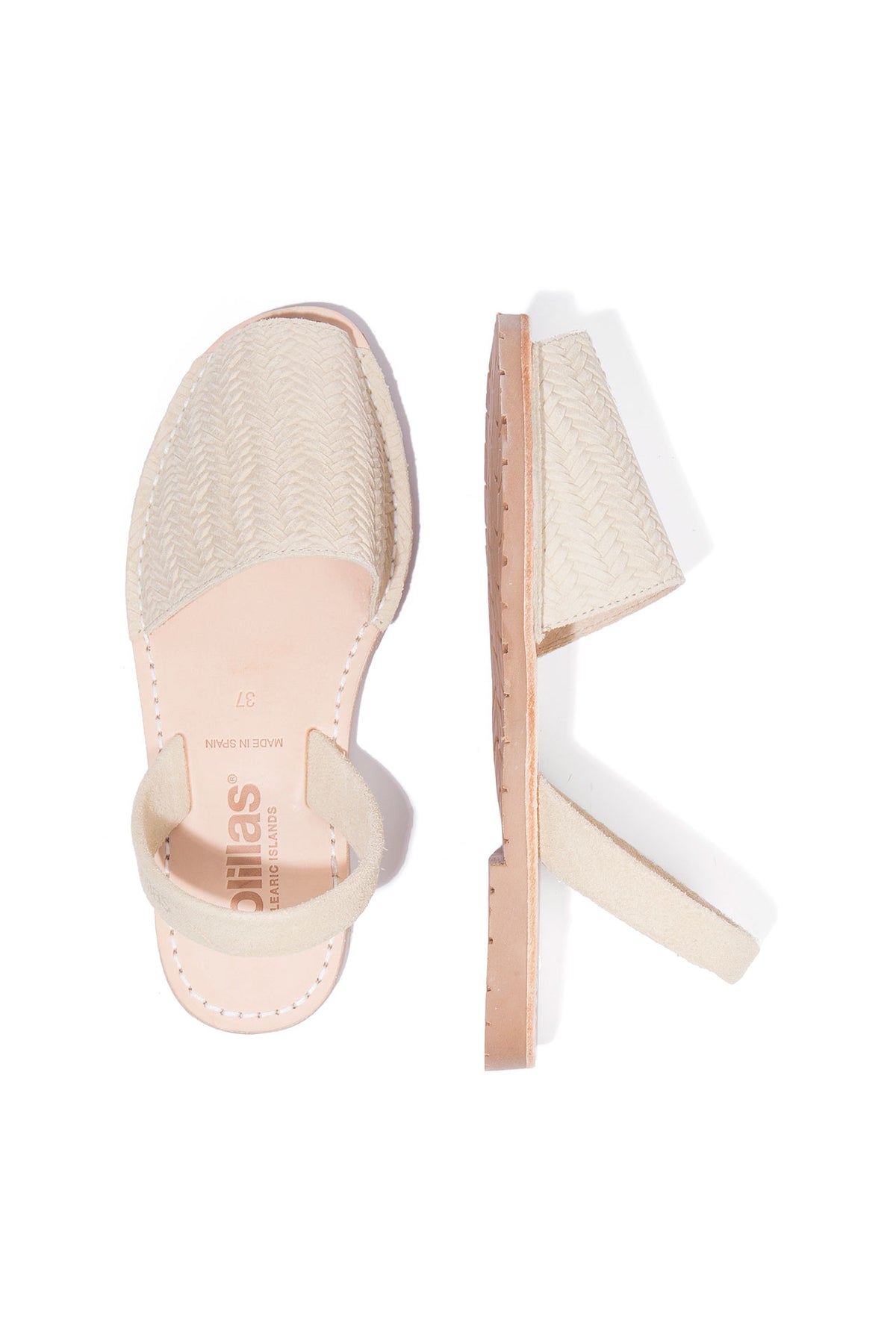 ELVIRA - Original Menorcan Sandals in Cream Woven Suede Leather