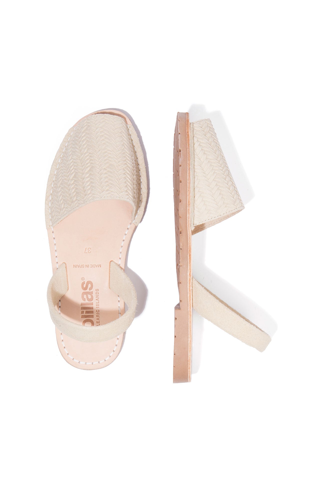 ELVIRA - Original Menorcan Sandals in Cream Woven Suede Leather