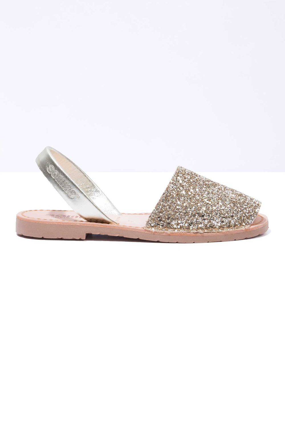 Gold Glitter - Metallic Leather Menorcan sandals