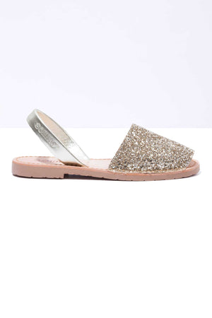 Gold Glitter - Metallic Leather Menorcan sandals