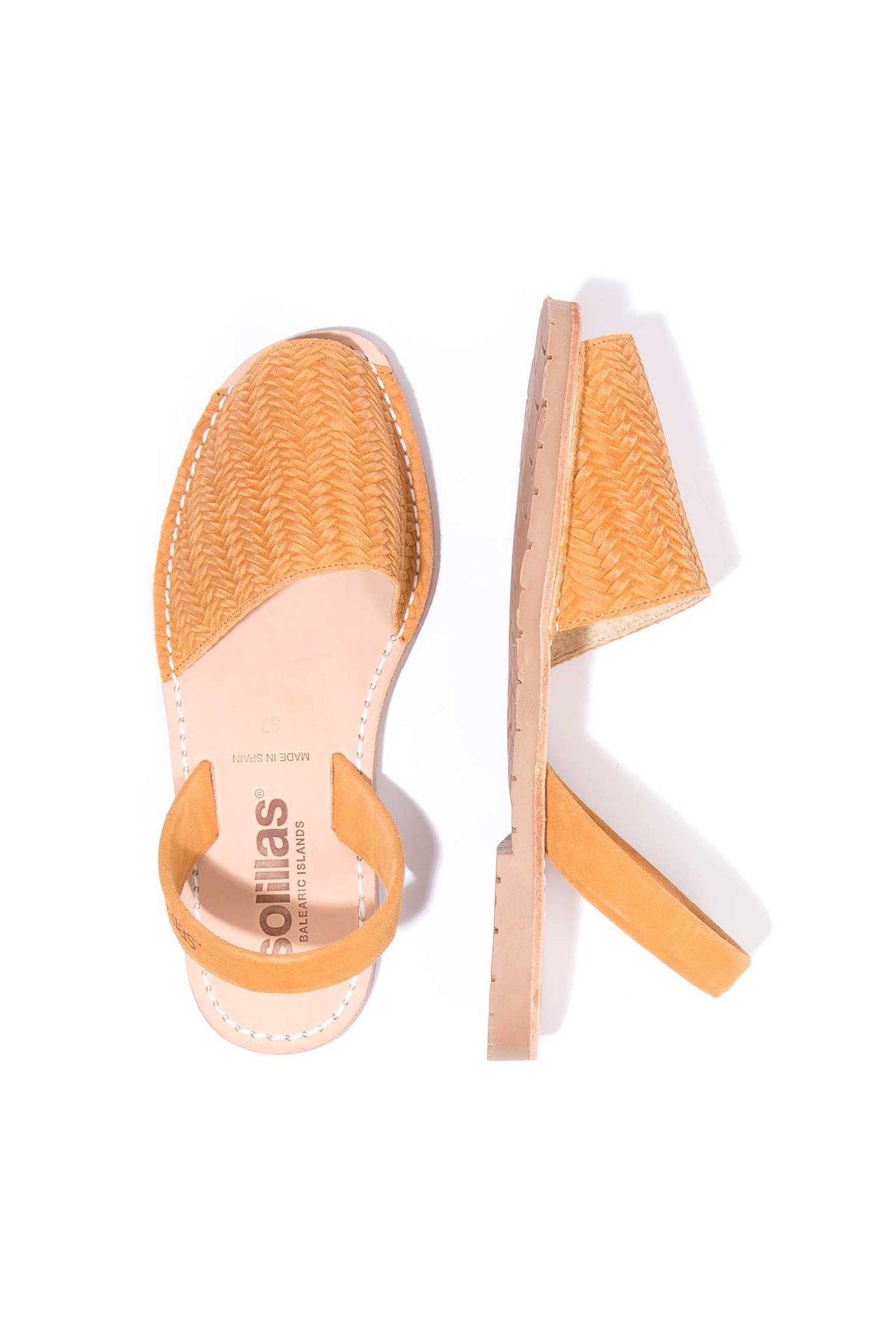 ILLA - Original Menorcan Sandals in Tan Woven Suede Leather