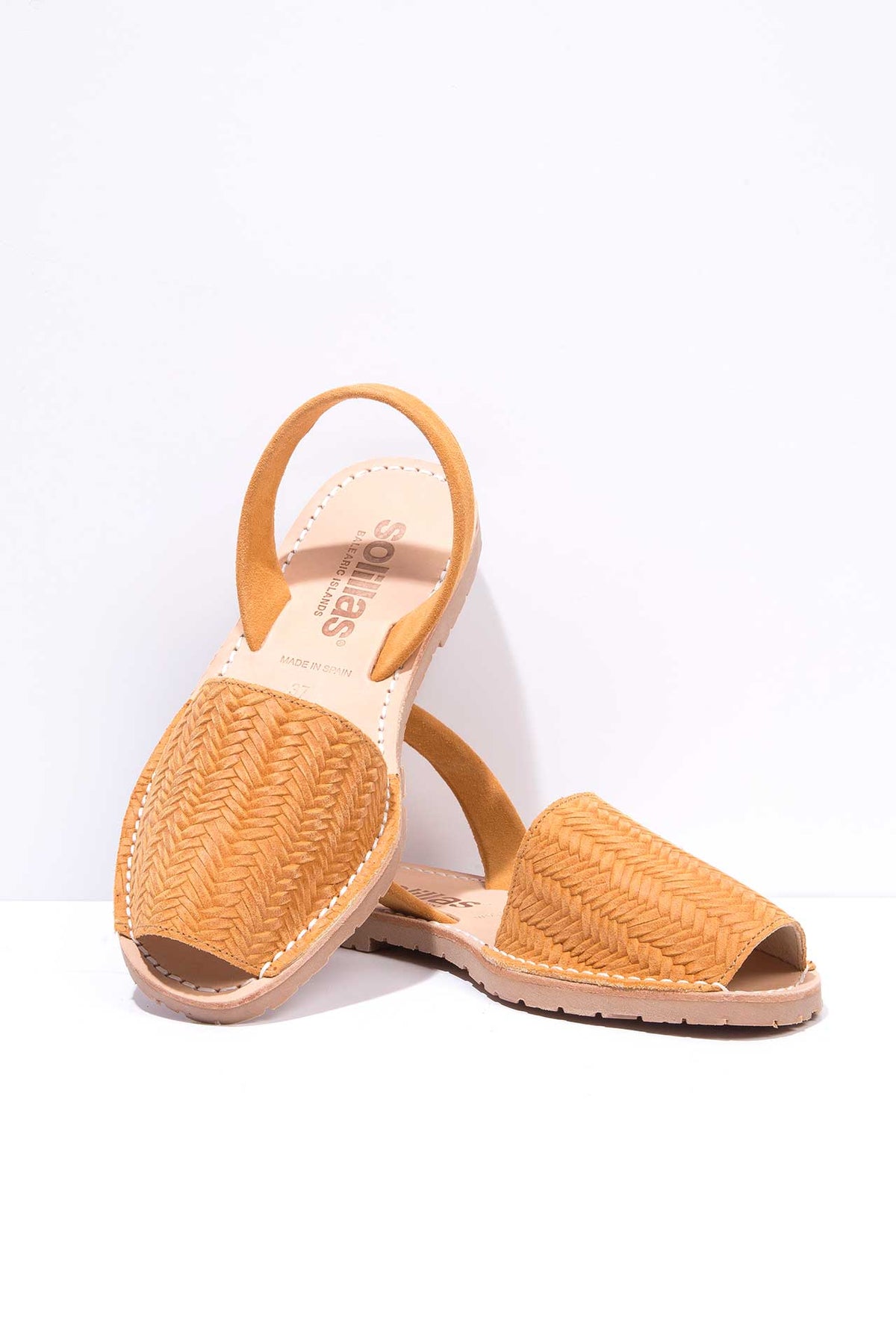 ILLA - Original Menorcan Sandals in Tan Woven Suede Leather