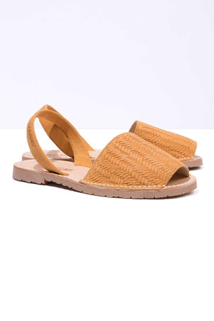 ILLA - Original Menorcan Sandals in Tan Woven Suede Leather