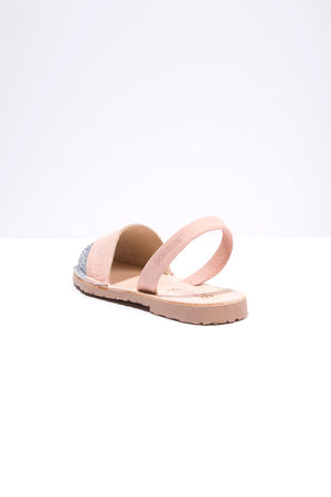 Lluna - Glitter Detail Leather Menorcan sandals