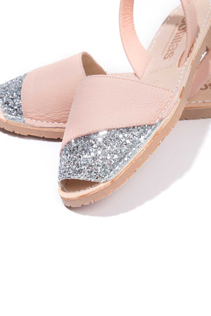 Lluna - Glitter Detail Leather Menorcan sandals