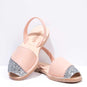 Lluna - Glitter Detail Leather Menorcan sandals