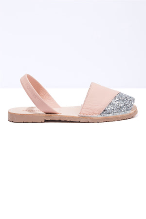 Lluna - Glitter Detail Leather Menorcan sandals