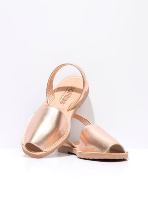 Rose Gold - Metallic Leather Menorcan sandals