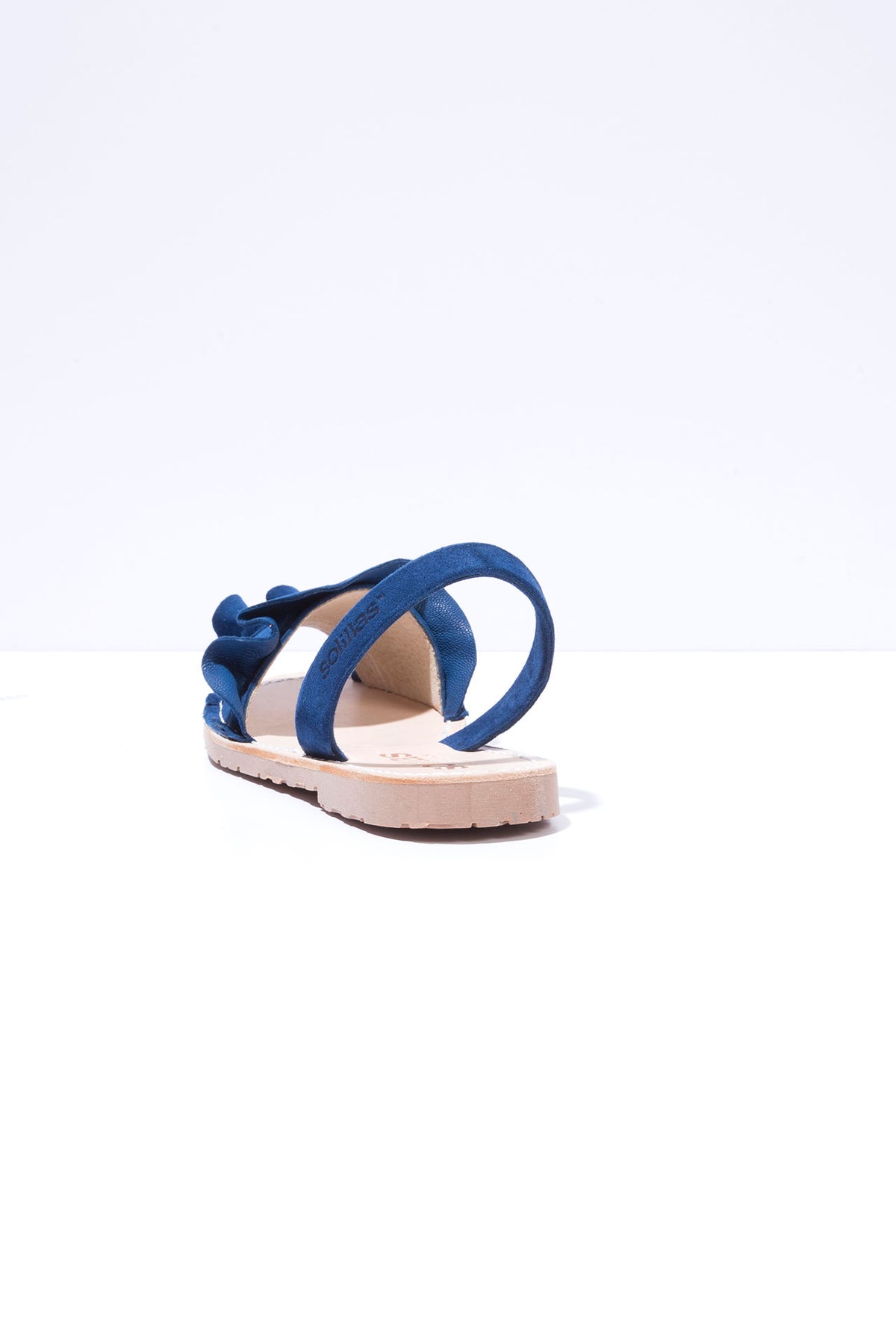 Talaia Indigo - Navy Frilled Menorcan sandals