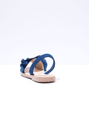 Talaia Indigo - Frilled Suede Menorcan sandals