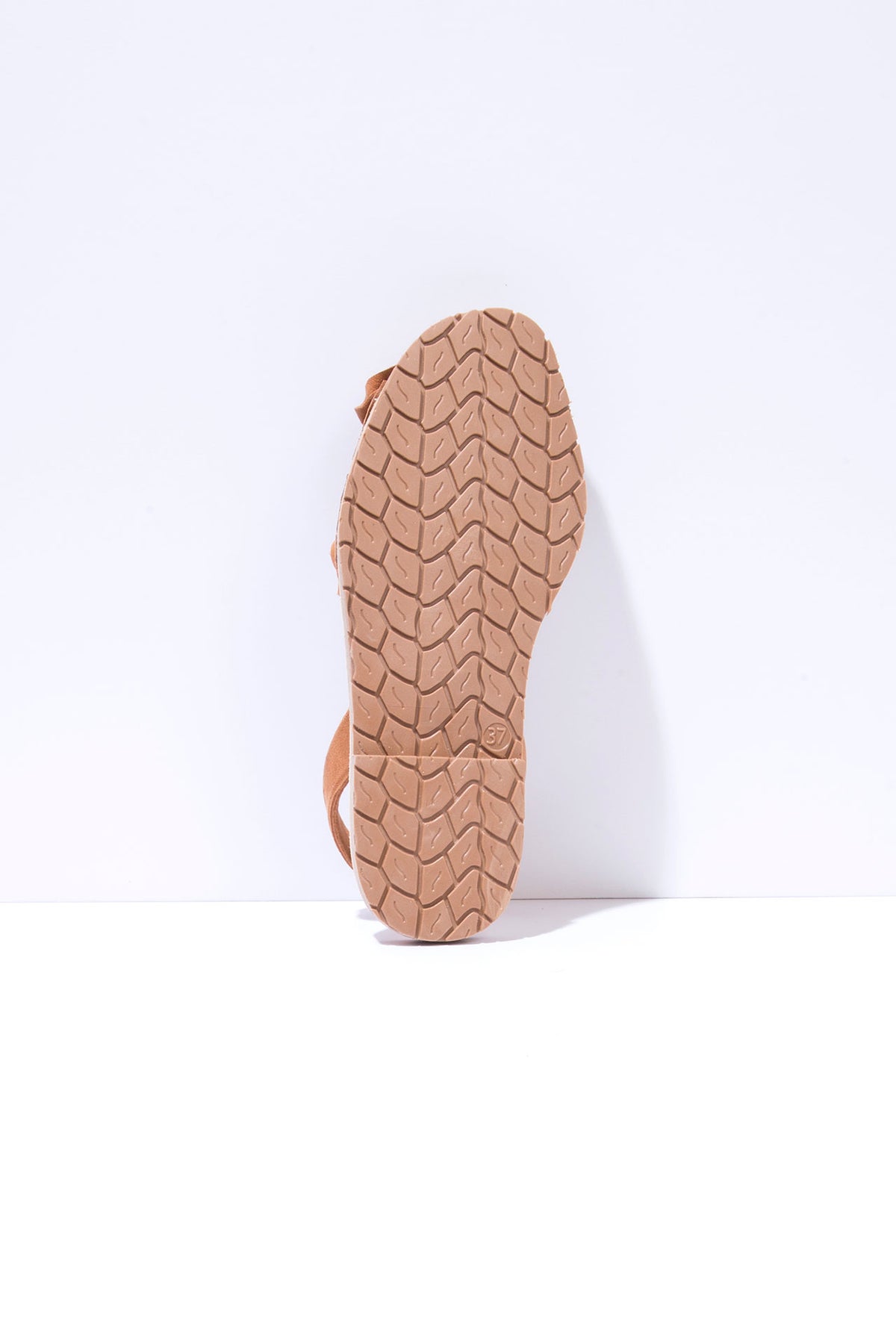 Talaia Tan - Frilled Suede Menorcan sandals